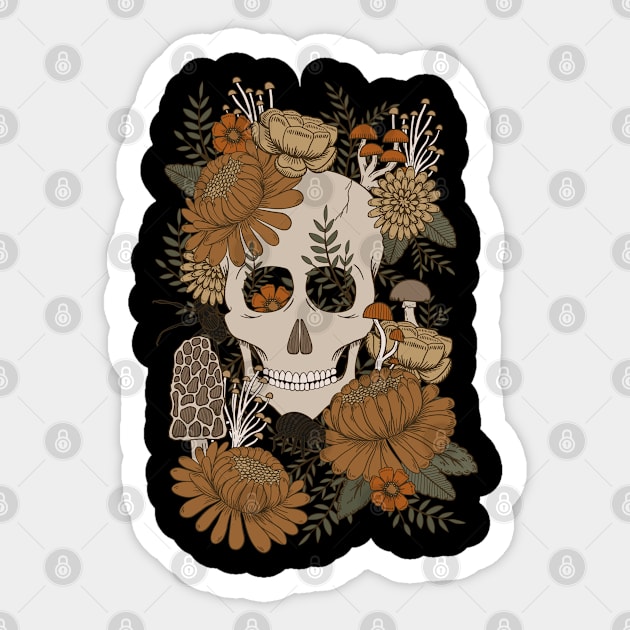 Autumn Skull Sticker by latheandquill